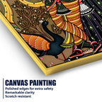 Ethnic Radha Krishna Canvas Wall Painting | Spiritual Indian Painting for Home Decor