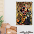 Ethnic Radha Krishna Canvas Wall Painting | Spiritual Indian Painting for Home Decor