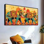 Ethnic Royal Elephant Canvas Wall Art Painting