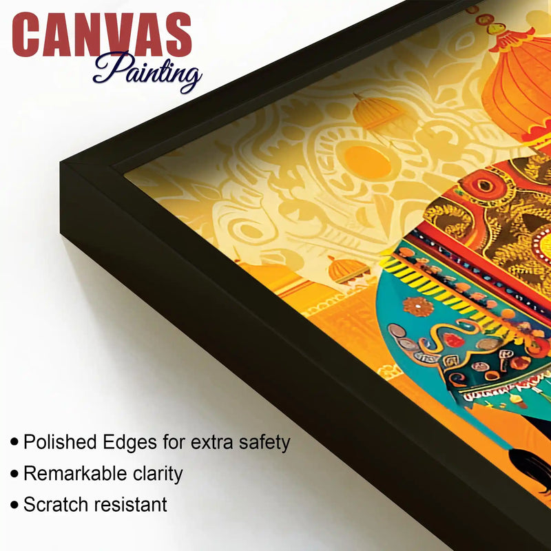 Ethnic Royal Elephant Canvas Wall Art Painting