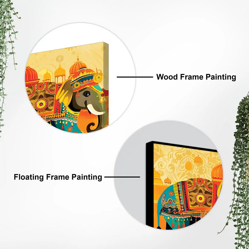 Ethnic Royal Elephant Canvas Wall Art Painting