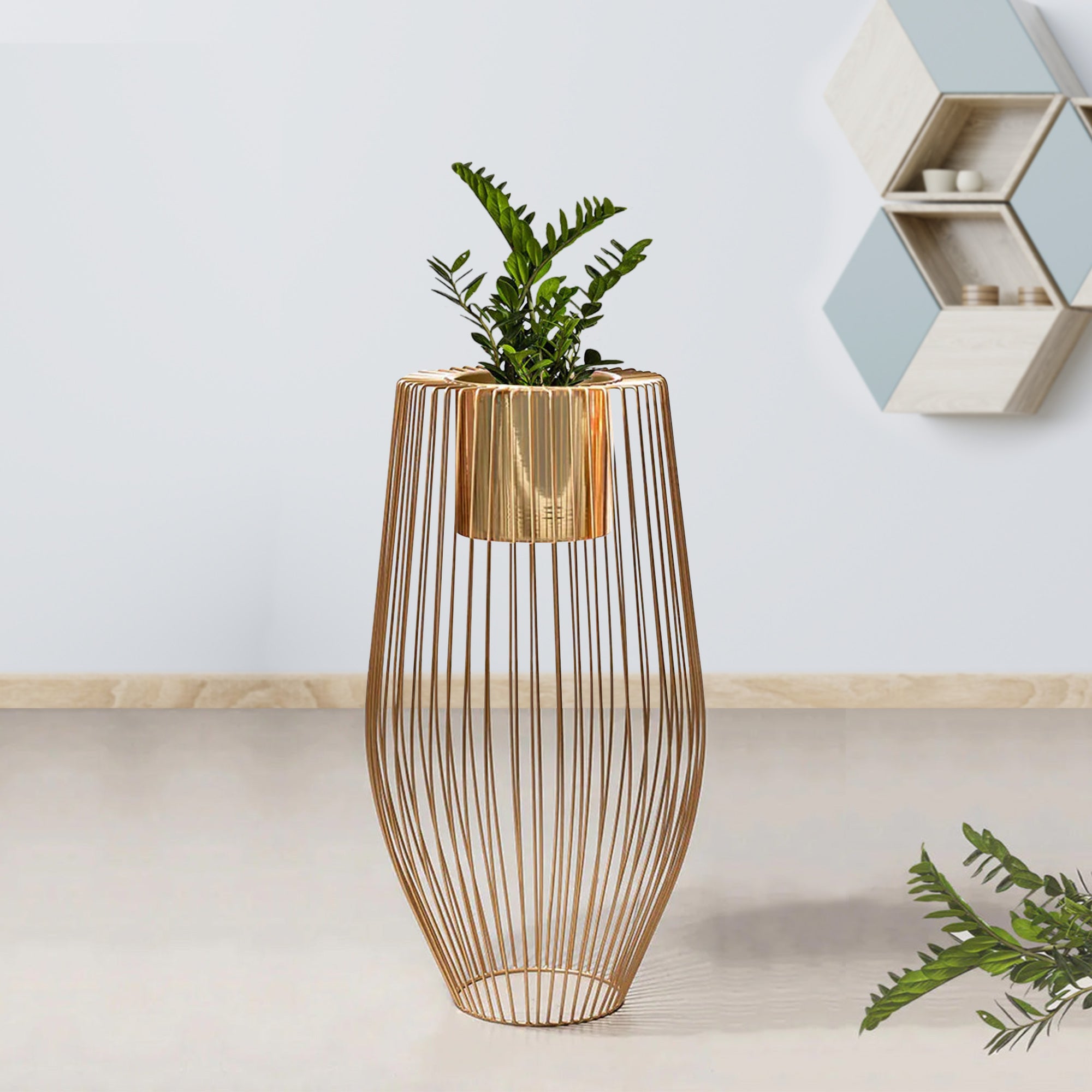 Euphoric Earth Golden Finish - Large Size Planter
