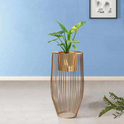 Euphoric Earth Golden Finish - Medium Size Planter