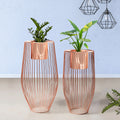 Euphoric Earth Ross Gold Stand & Ross Gold Finish Pot Planters Set of 2
