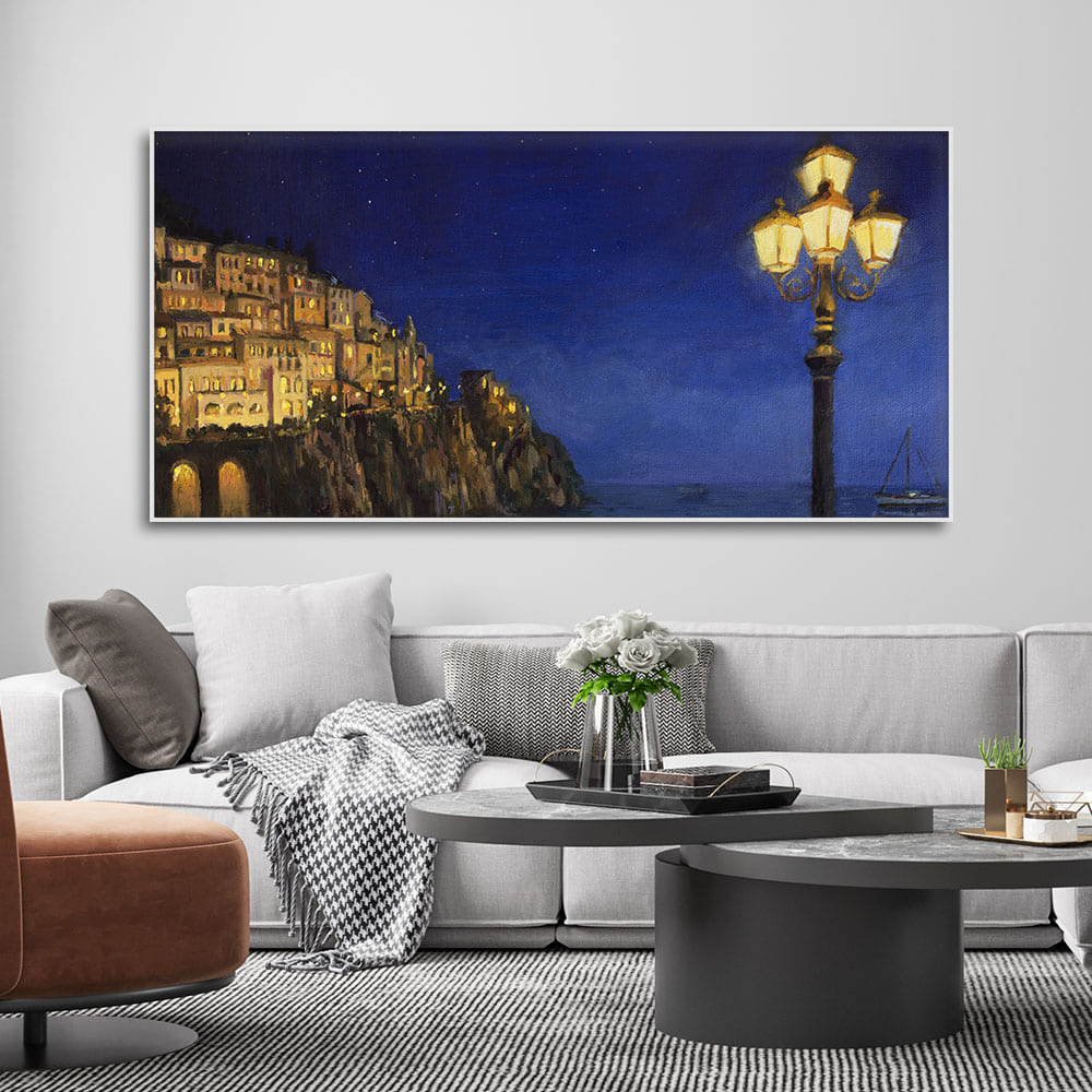 Evening at The Coast of Amalfi in Italy Canvas Wall Painting