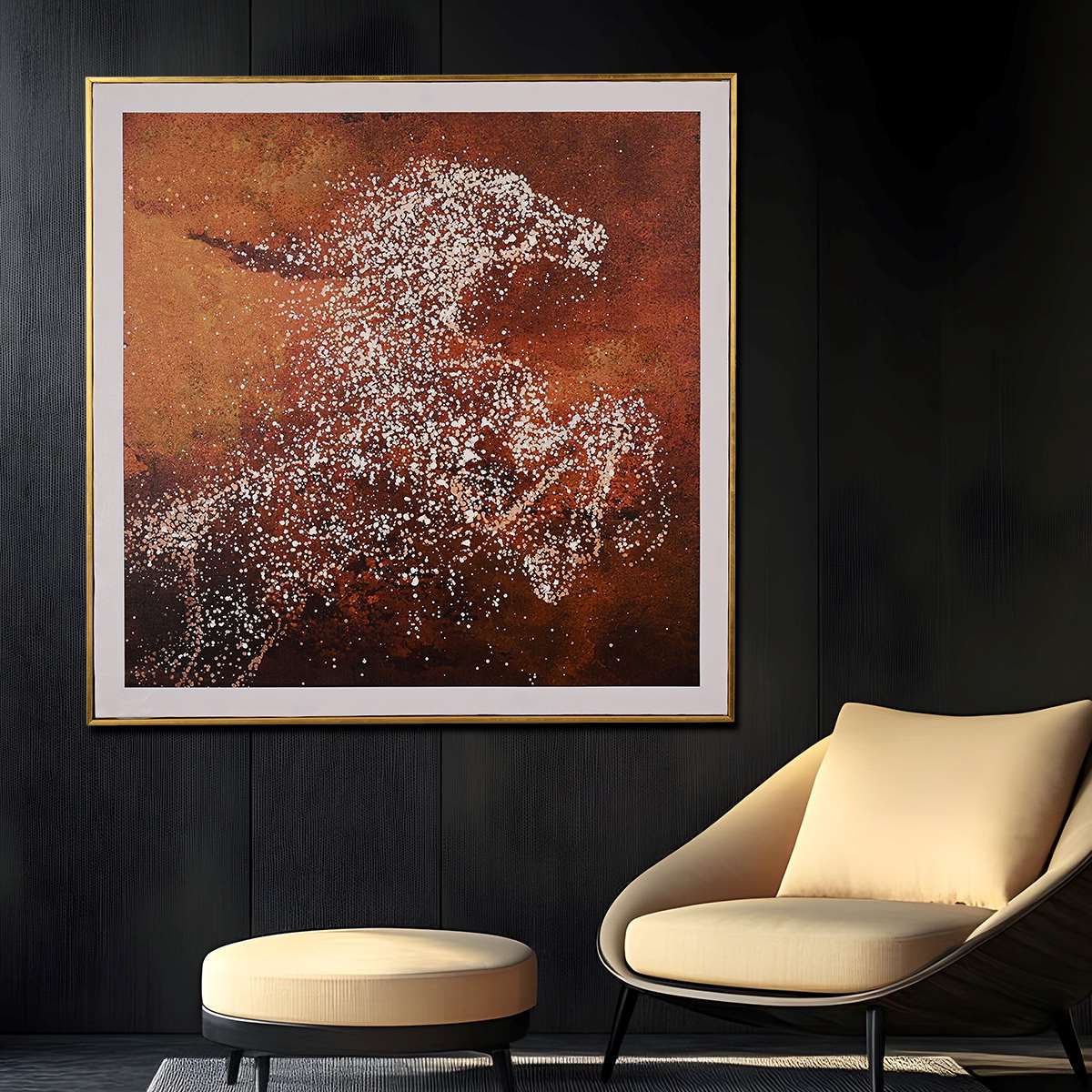 Evening Stallion Horse  Hand Painted Wall Painting with Floating Frame