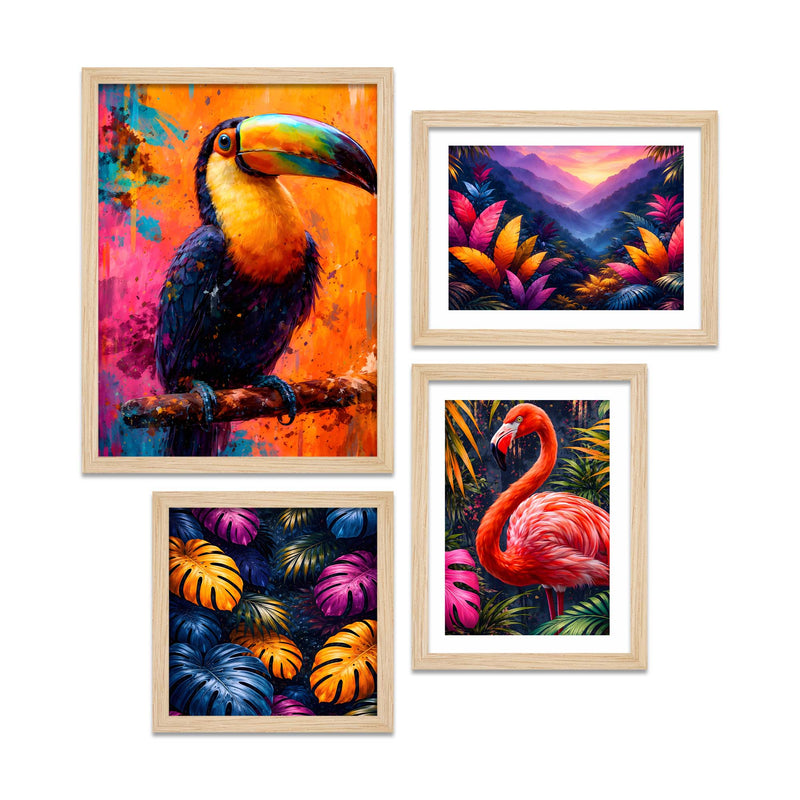 Exotic Bird Wall Frame Set of Four
