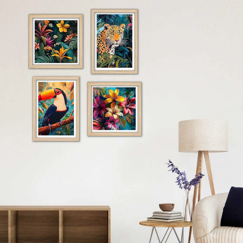 Exotic Jungle Wall Art Frame Set of 4