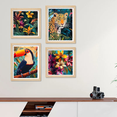 Exotic Jungle Wall Art Frame Set of 4