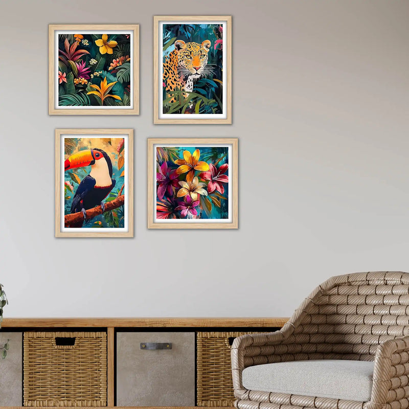 Exotic Jungle Wall Art Frame Set of 4