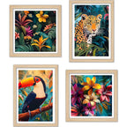 Exotic Jungle Wall Art Frame Set of 4
