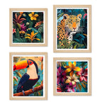 Exotic Jungle Wall Art Frame Set of 4