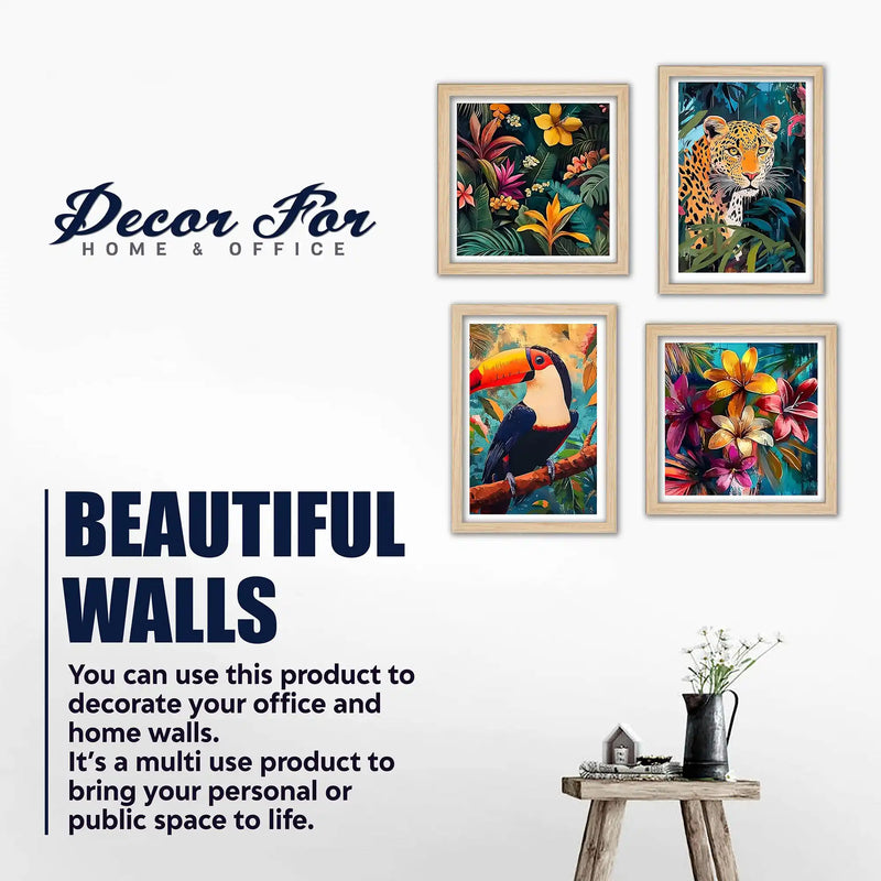 Exotic Jungle Wall Art Frame Set of 4