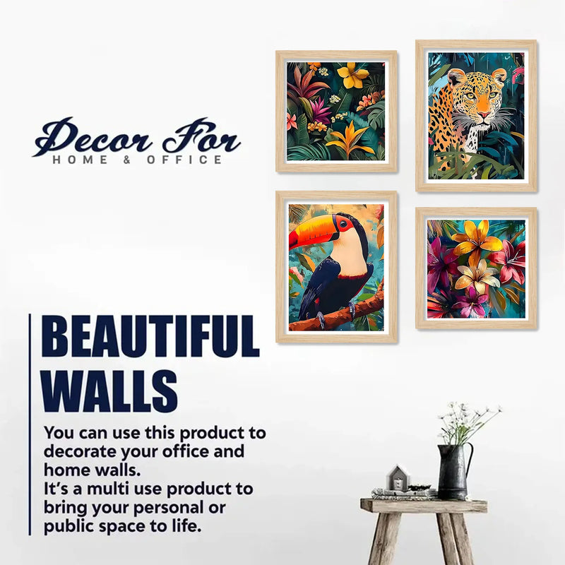 Exotic Jungle Wall Art Frame Set of 4
