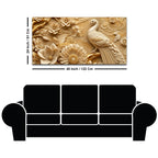 Exquisite White Peacock with Golden Blossoms 3D Canvas Wall Painting