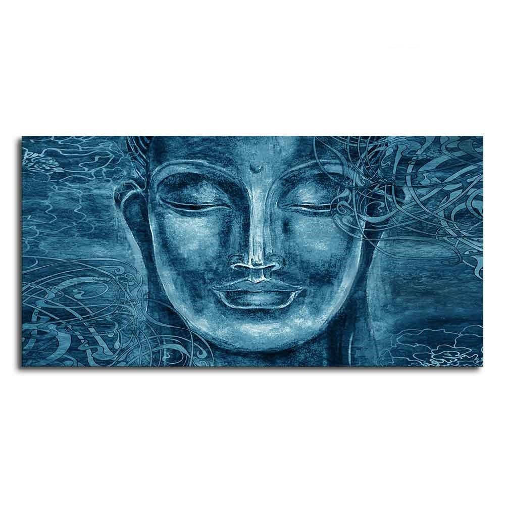 Face Sculpture of Buddha Wall Painting