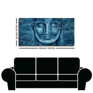 Face Sculpture of Buddha Wall Painting