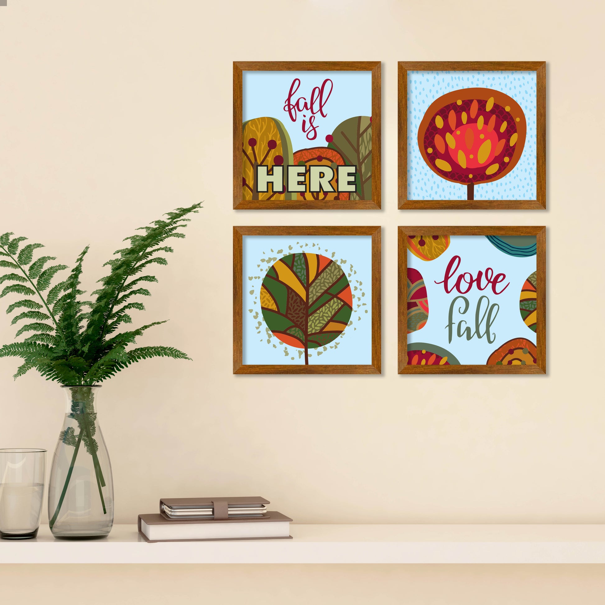 Fall is Here Quote Wall Frame Set of Four