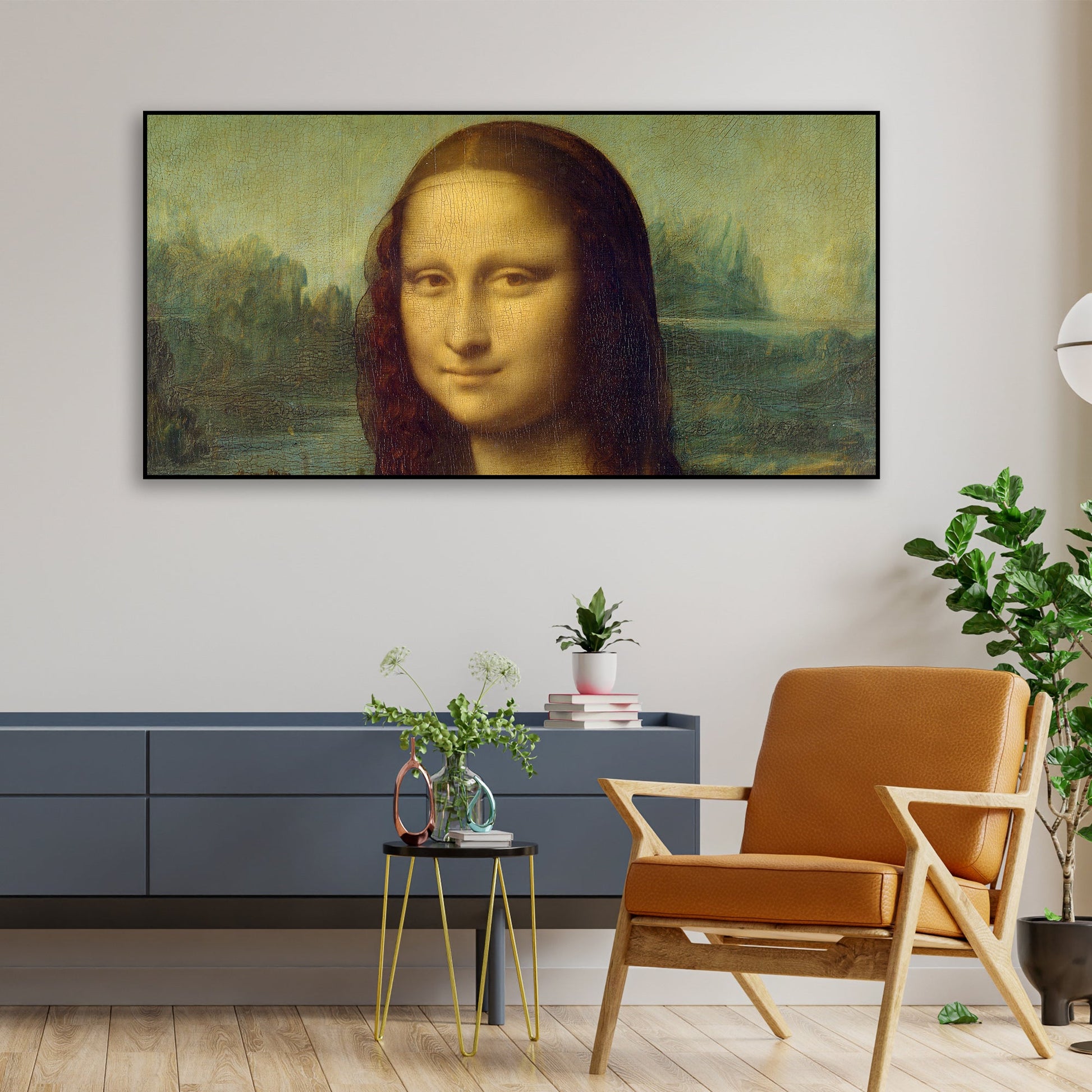 Famous Mona Lisa Floating Canvas Wall Painting