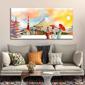 Famous Places of Japan Canvas Wall Painting