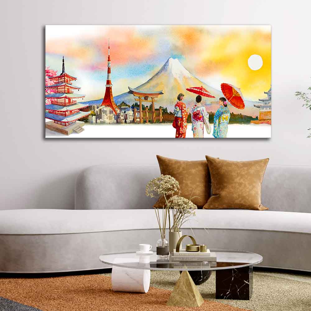 Famous Places of Japan Canvas Wall Painting