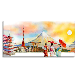 Famous Places of Japan Canvas Wall Painting