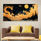 Fantasy Dragon Abstract Canvas Painting