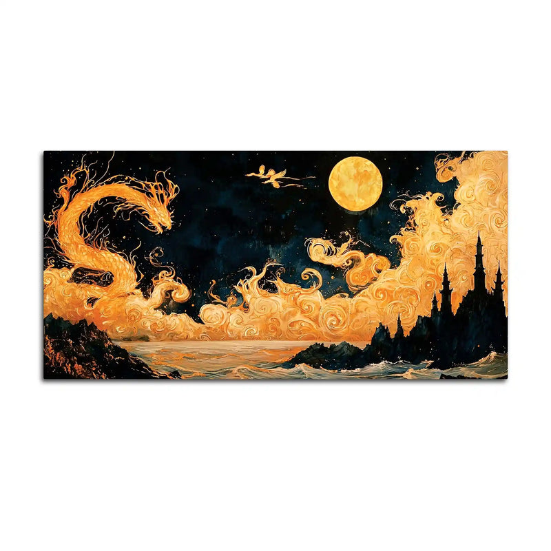 Fantasy Dragon Abstract Canvas Painting