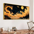 Fantasy Dragon Abstract Canvas Painting