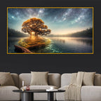 Fantasy Glowing Tree Crystal Glass Painting for Wall Décor
