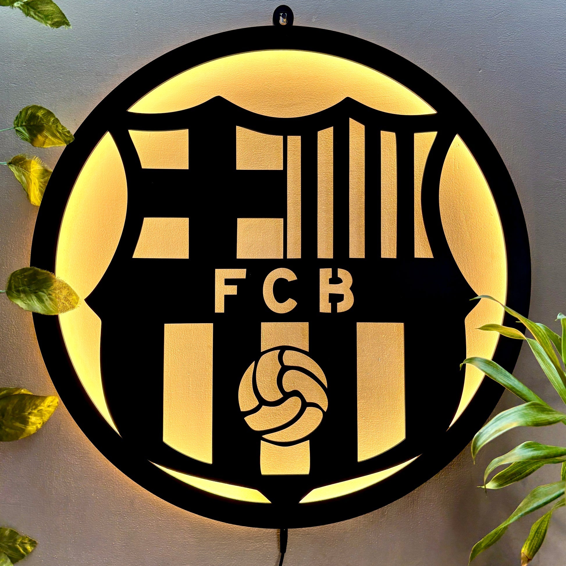 FC Barcelona FCB LED Wall Frame Light for Sports Fan Wall Decor