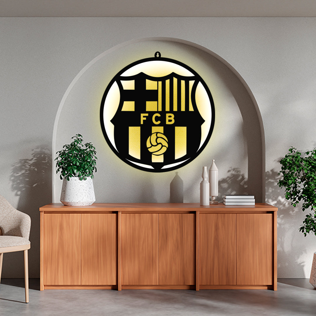 FC Barcelona FCB LED Wall Frame Light for Sports Fan Wall Decor