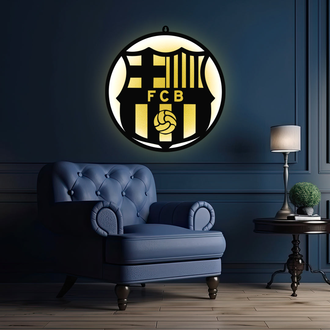 FC Barcelona FCB LED Wall Frame Light for Sports Fan Wall Decor