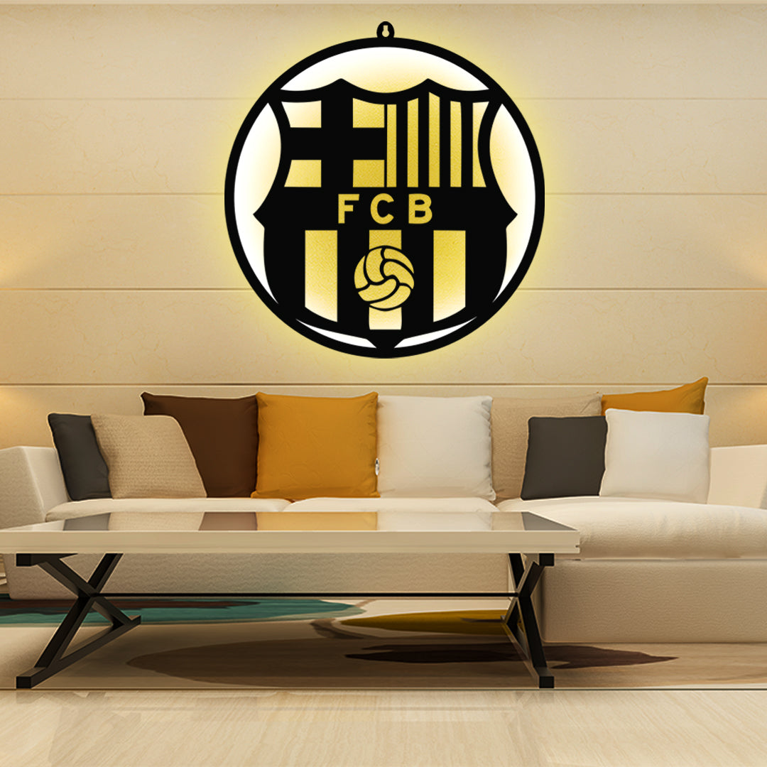 FC Barcelona FCB LED Wall Frame Light for Sports Fan Wall Decor