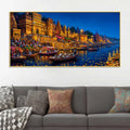 Festive Banaras Ghat Canvas Painting