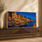 Festive Banaras Ghat Canvas Painting