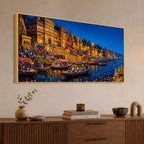 Festive Banaras Ghat Canvas Painting