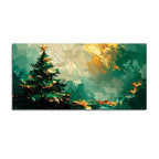 Festive Christmas Tree Canvas Wall Art Abstract Painting