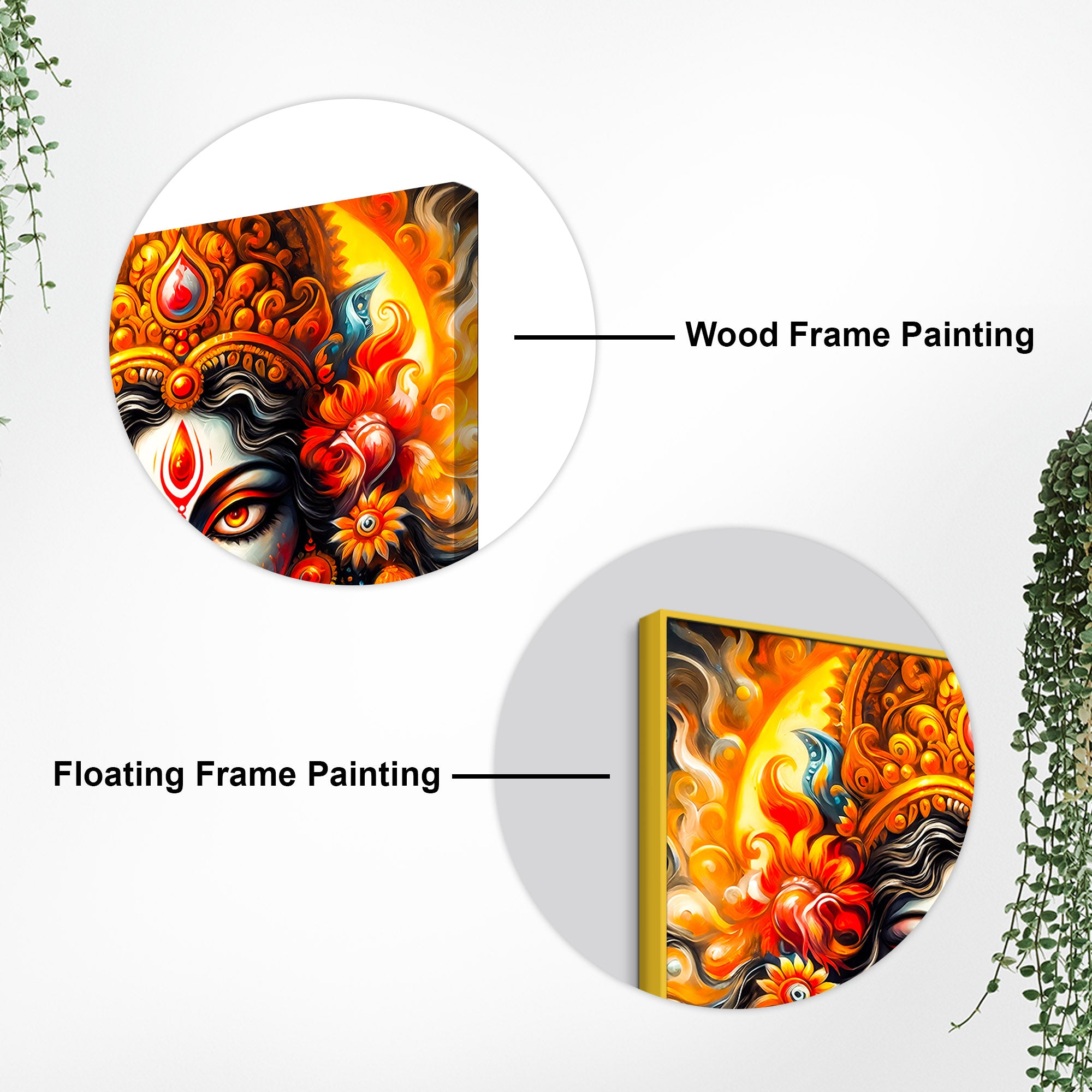 Fierce Goddess Kali Religious Canvas Wall Painting