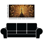 Flamboyant Golden Peacock Canvas Wall Painting for Home & Office