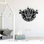 Flaming Skull Motorcycle Metal Wall Art for Home Decor