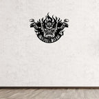 Flaming Skull Motorcycle Metal Wall Art for Home Decor