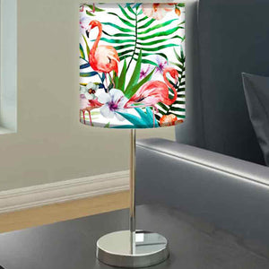 Flamingo Printed Modern Stainless Steel Metal Finish Table Lamp