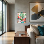 Flamingo Printed Modern Stainless Steel Metal Finish Table Lamp