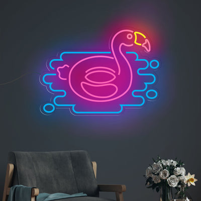 Flamingo Rubber Ring Neon Sign LED Light
