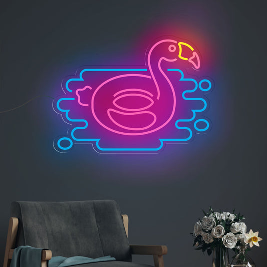 Flamingo Rubber Ring Neon Sign LED Light