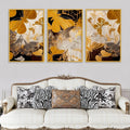 Floral Abstract Canvas Wall Painting Set of Three