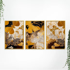Floral Abstract Canvas Wall Painting Set of Three