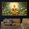 Floral Buddha Crystal Glass Painting for Spiritual Wall Décor