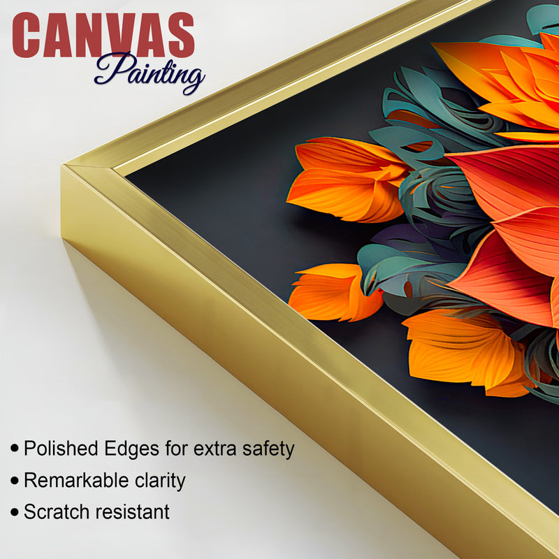 Floral Buddha Wall Canvas Painting for Home Decoration